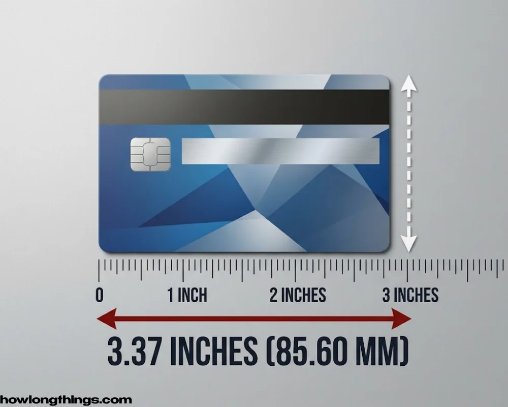 A credit or debit card of 3 inches long