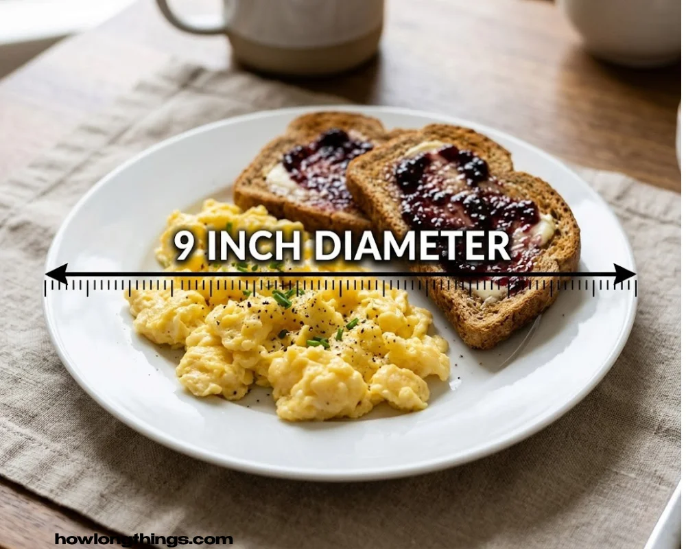 9 Inches long standard dinner plate