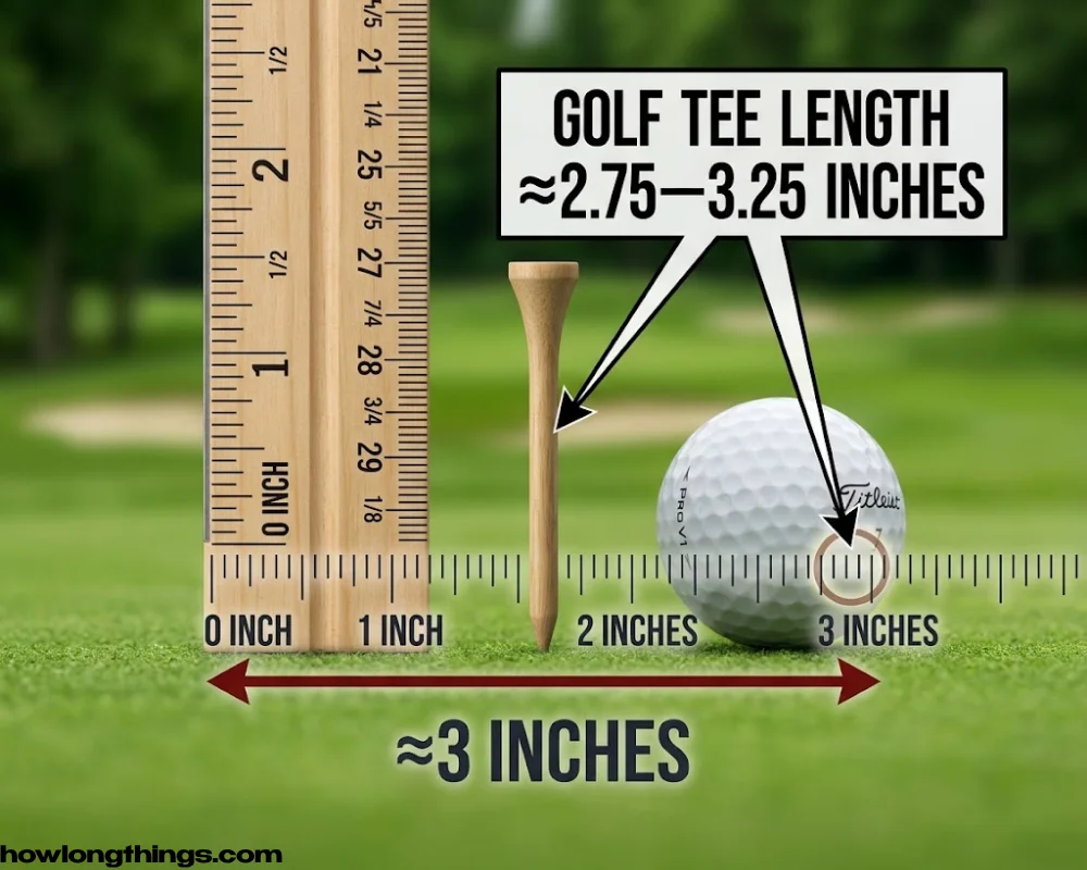 A 3 inches long golf tee