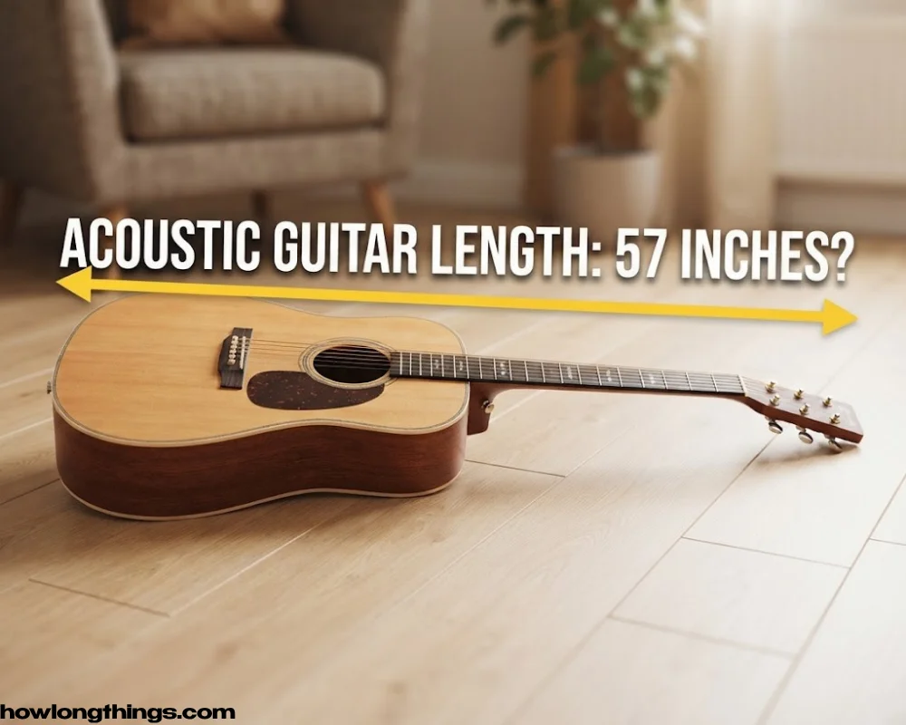 A full size acoustic A 65-inch long guitar