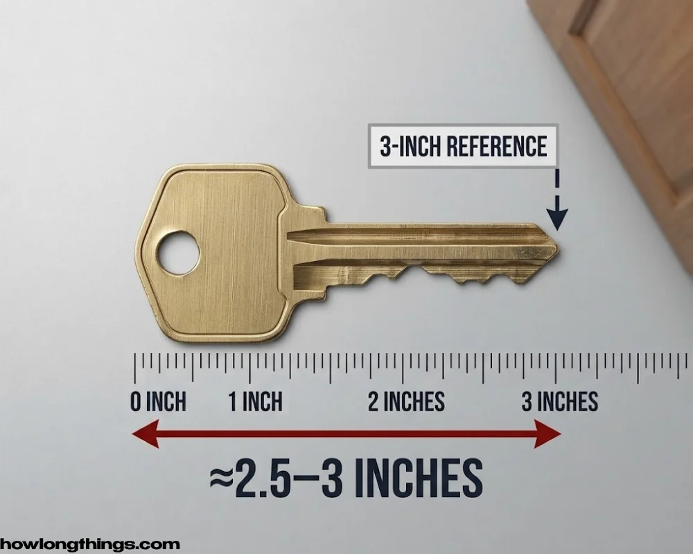 3 inches long standard house key