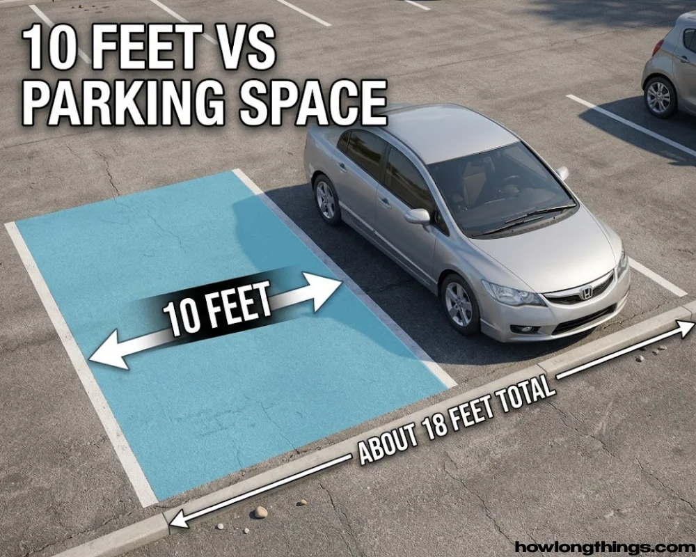Compact car parking space of 10 feet