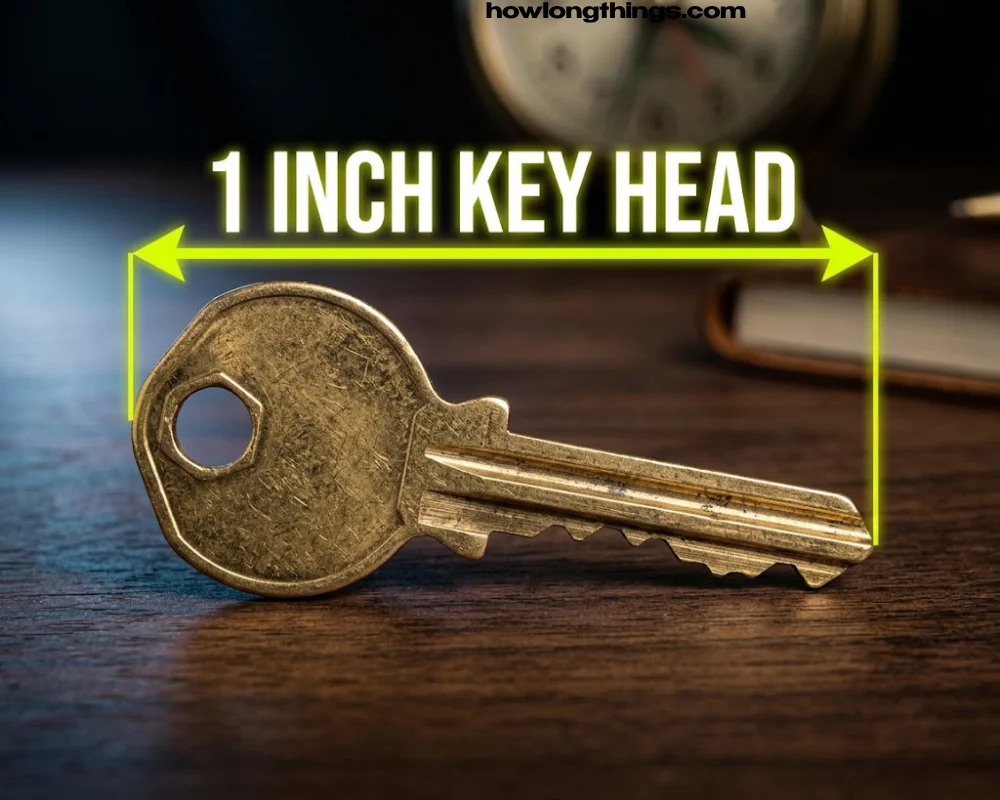 A 1 inch long house or locker key head