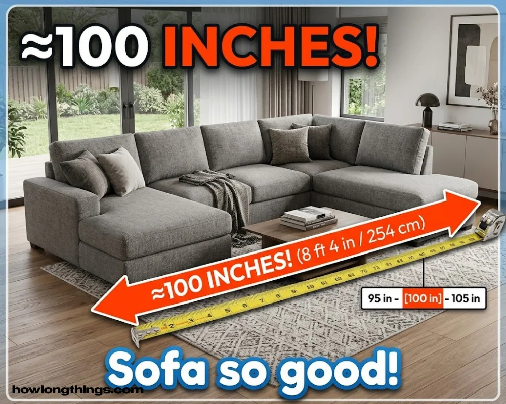 A large sectional sofa of 100 inches long