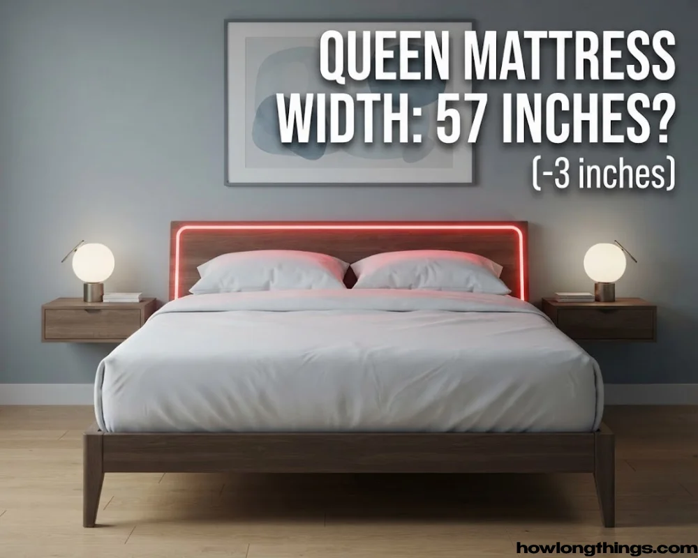 A 57 inches long queen mattress width