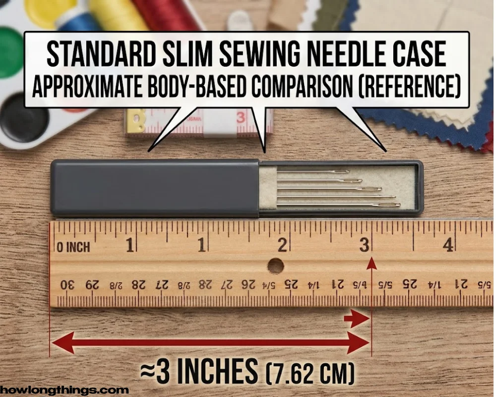 3 inches long sewing needle case.