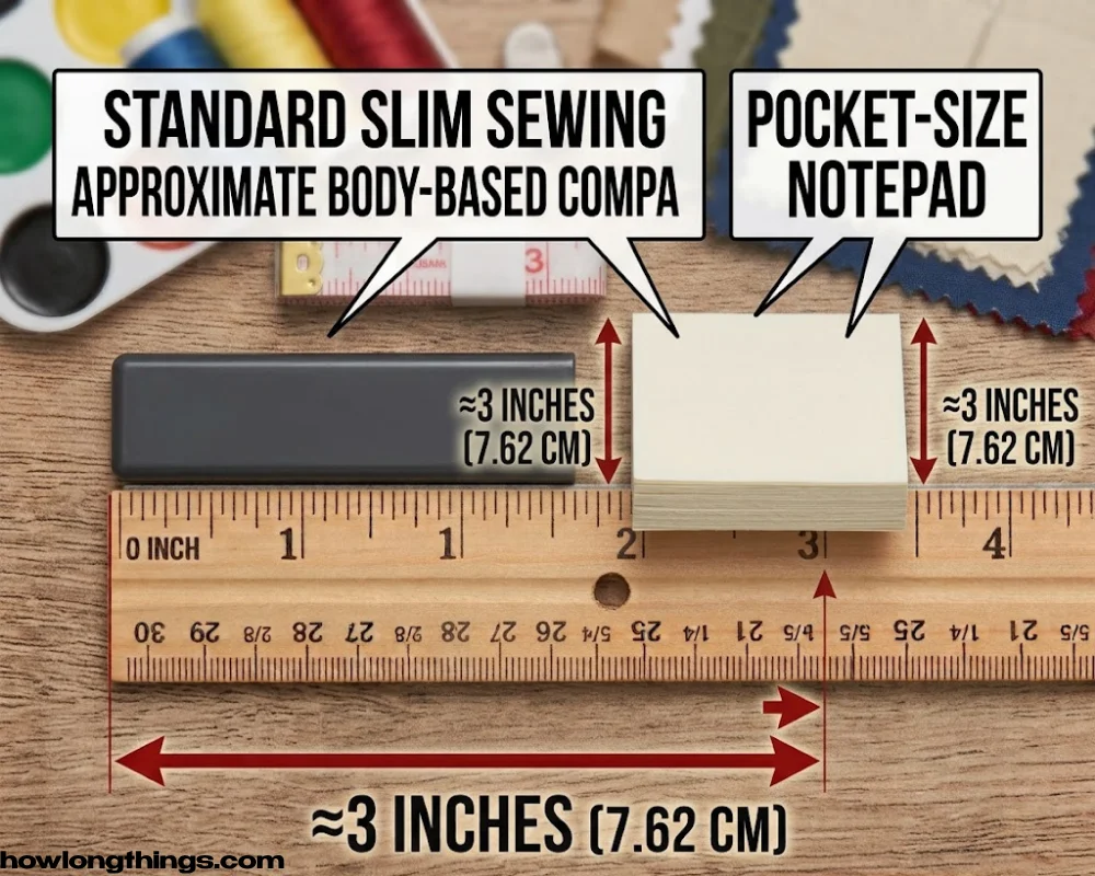 A small sticky notepad of 3 inches long