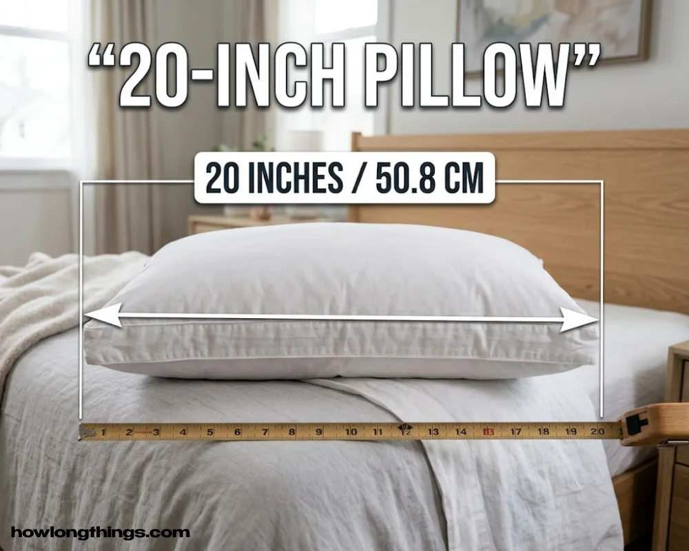 Standard bed pillow of 20 inches long
