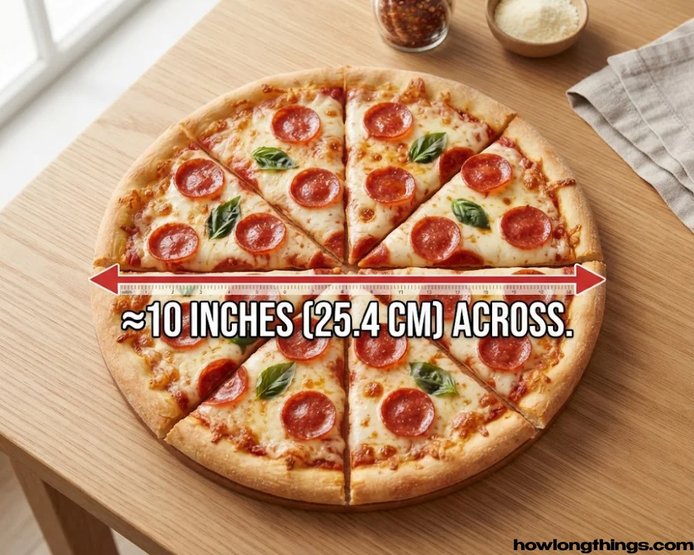 Medium pizza of 10 inches long