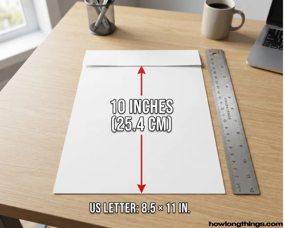 Letter-size paper of 10 inches long