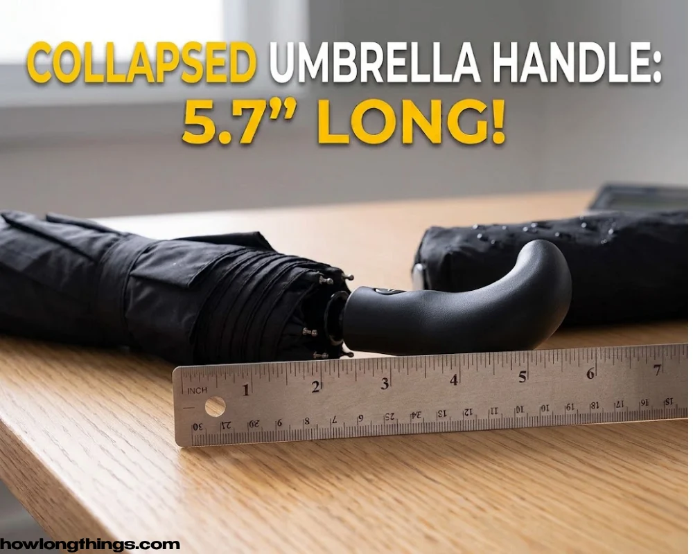 A 5.7 inches long travel-size umbrella handle