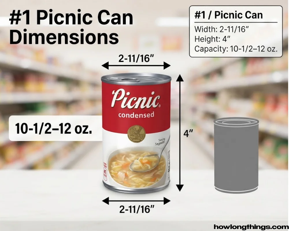 #1 (Picnic) Can Dimensions