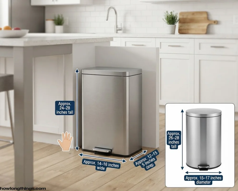 13-Gallon Kitchen Trash Can Dimensions