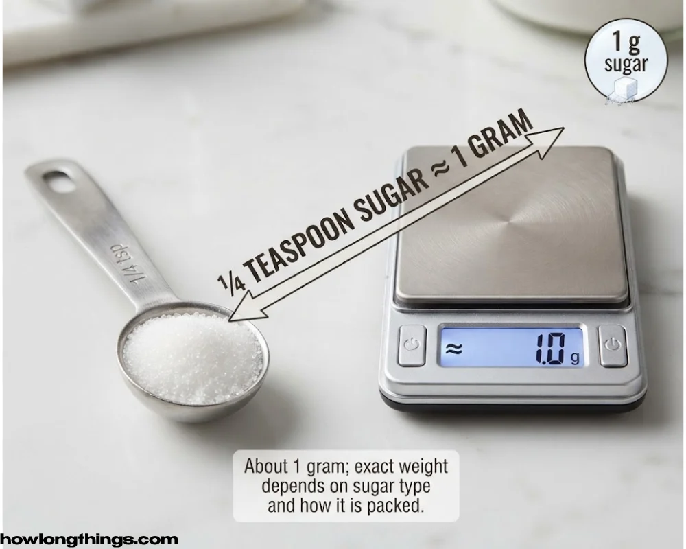 ¼ Teaspoon of Sugar — ≈ 1 Gram
