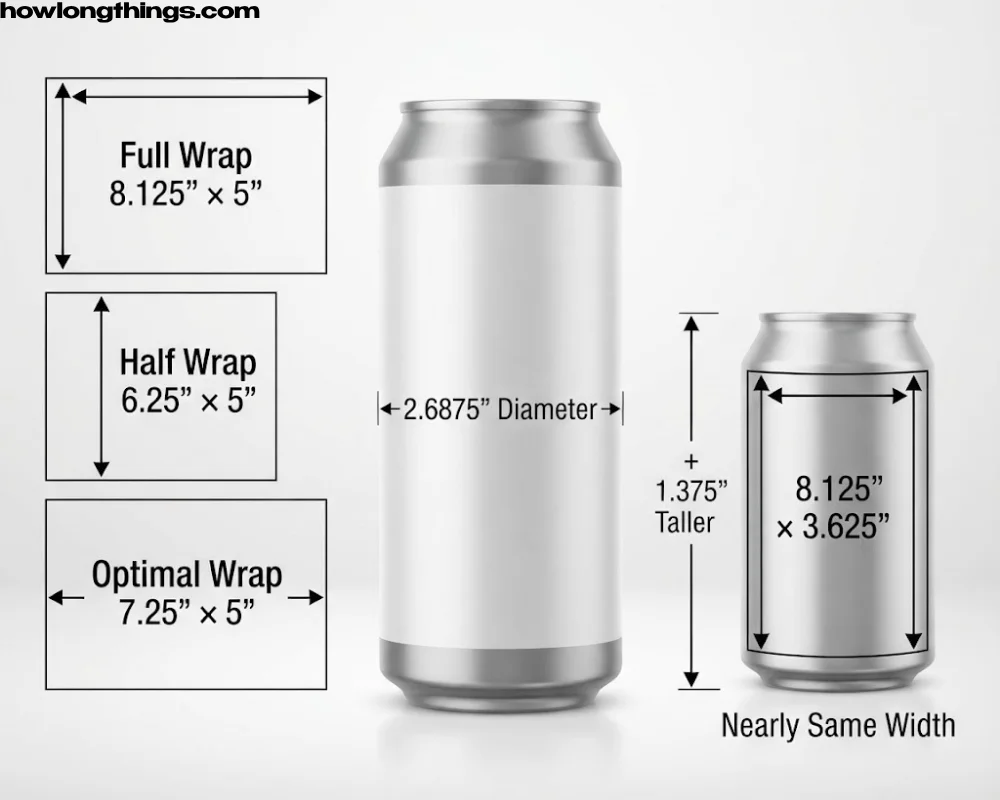 16 oz Tallboy beer can Label Size