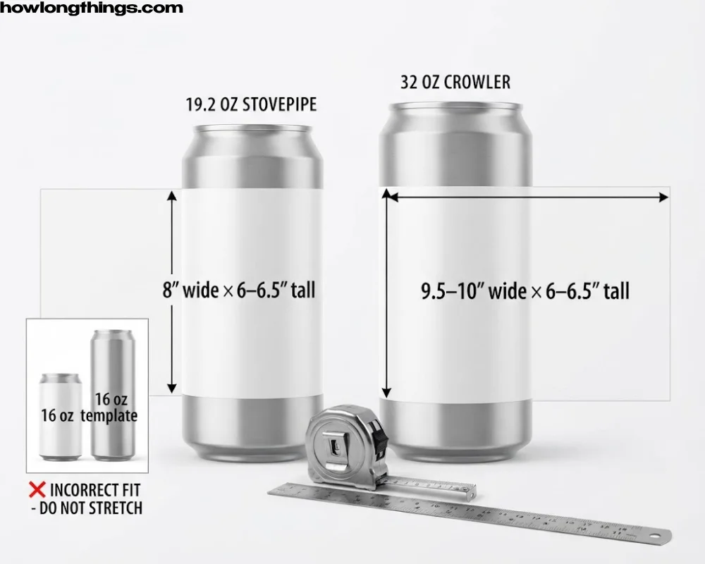 19.2 oz Stovepipe and 32 oz Crowler Label Size