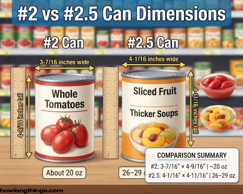 #2 and #2.5 Can Dimensions