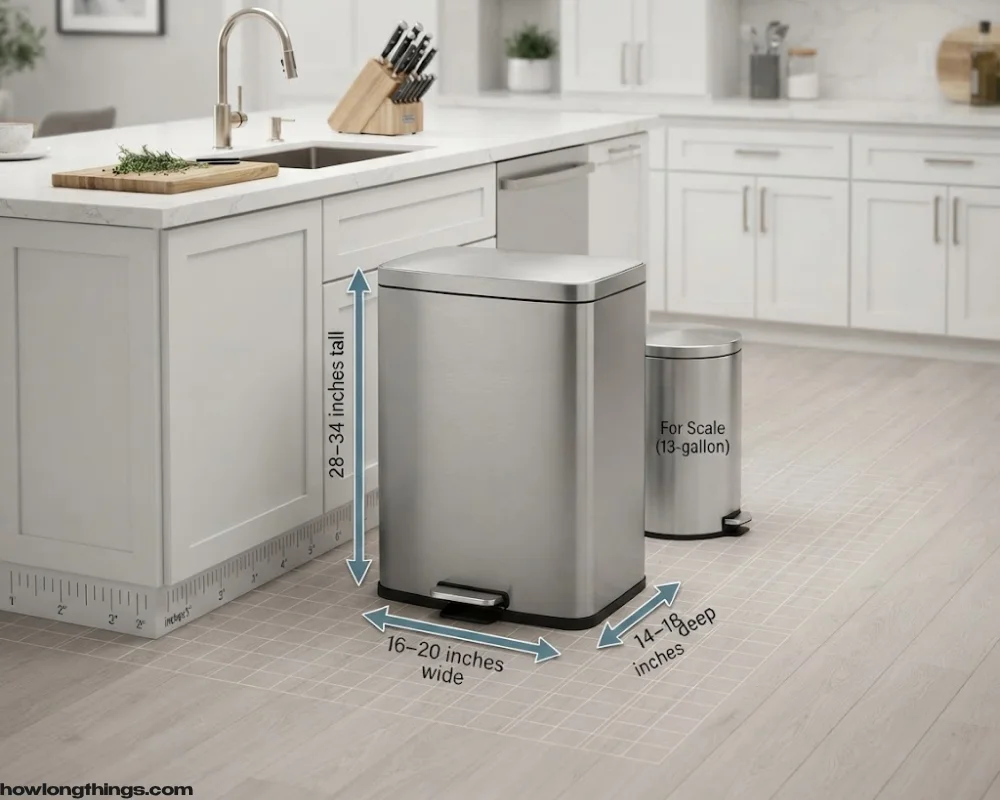 20-Gallon and 32-Gallon Trash Can Dimensions