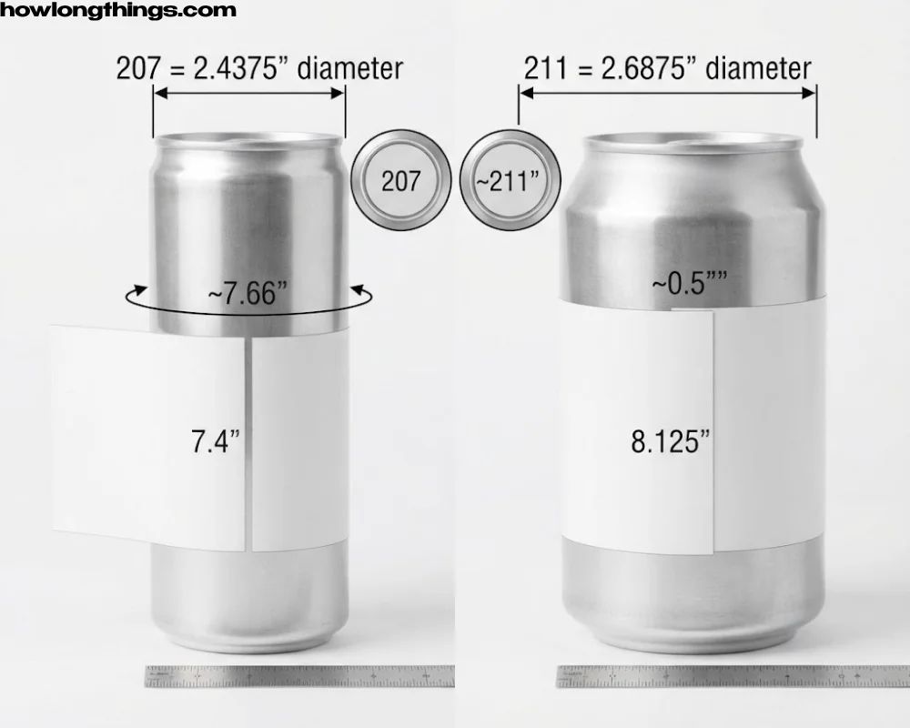 207 vs 211 beer Can Diameter