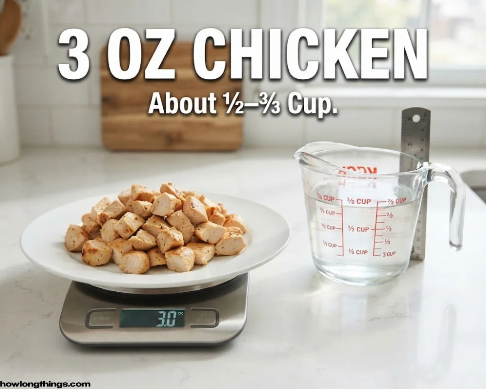 3 Ounces of Cooked, Diced Chicken
