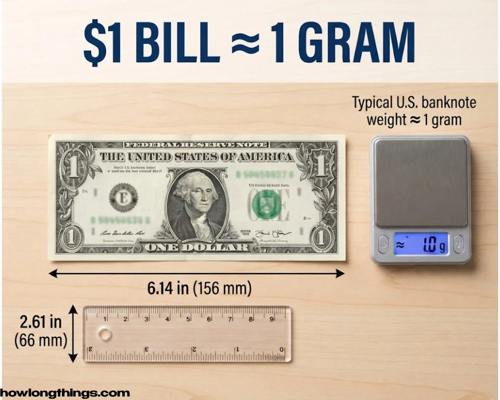 4. US One-Dollar Bill — ≈ 1 Gram
