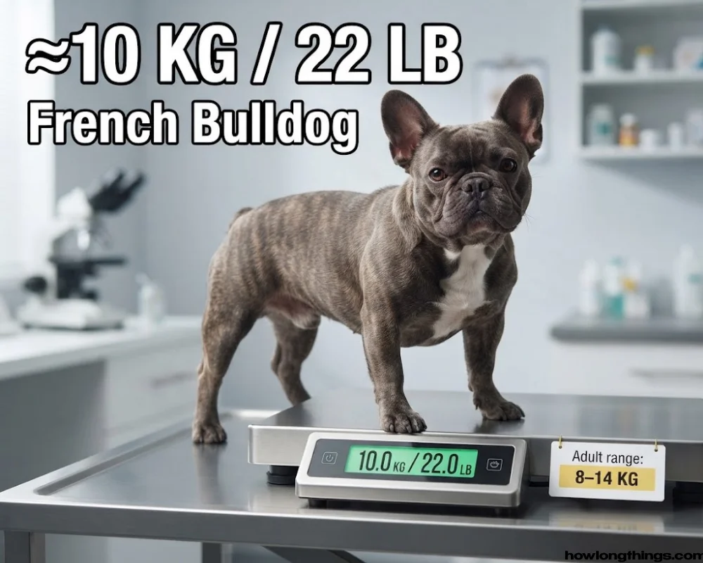 A French Bulldog around 10 kg