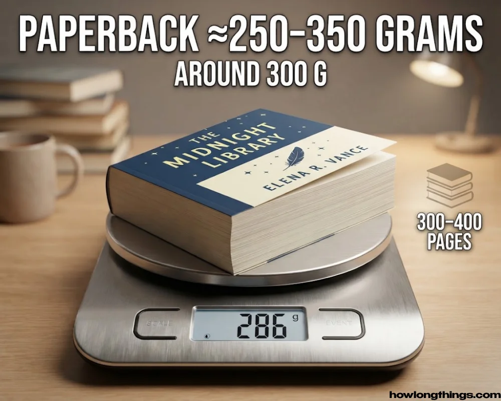 A Paperback Novel around 300 grams