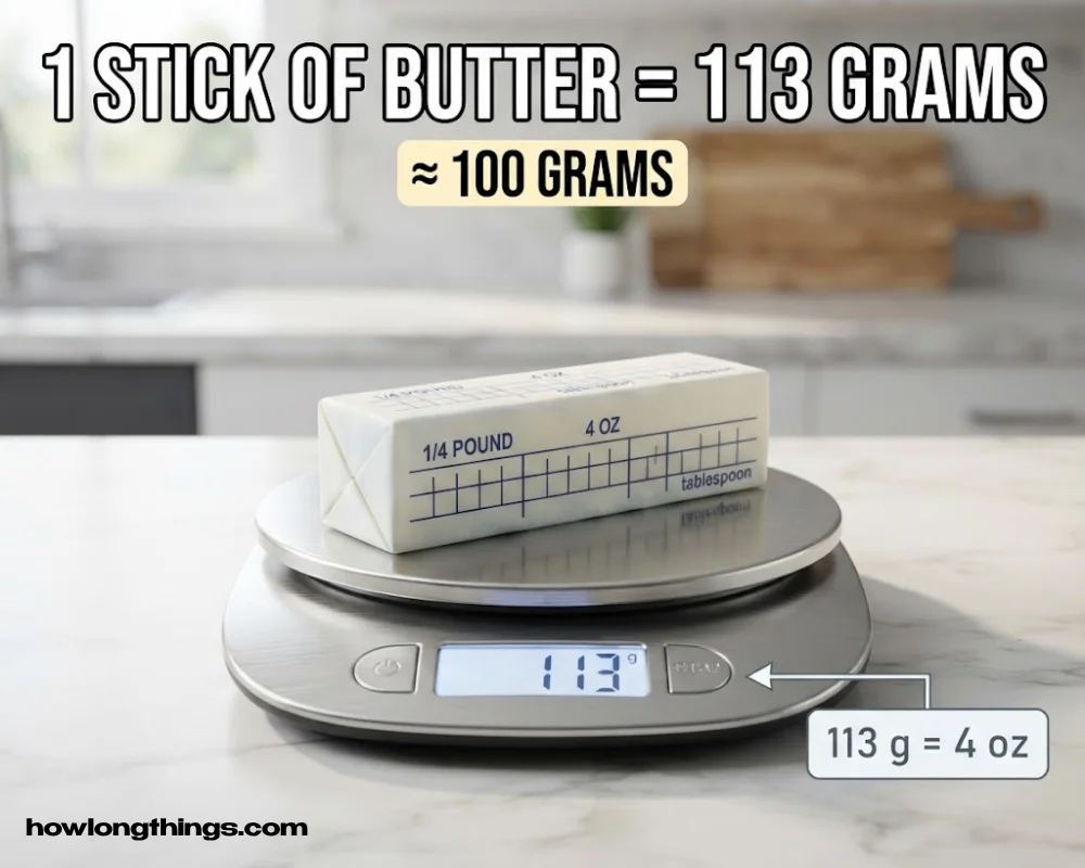 A 100 grams Stick of Butter