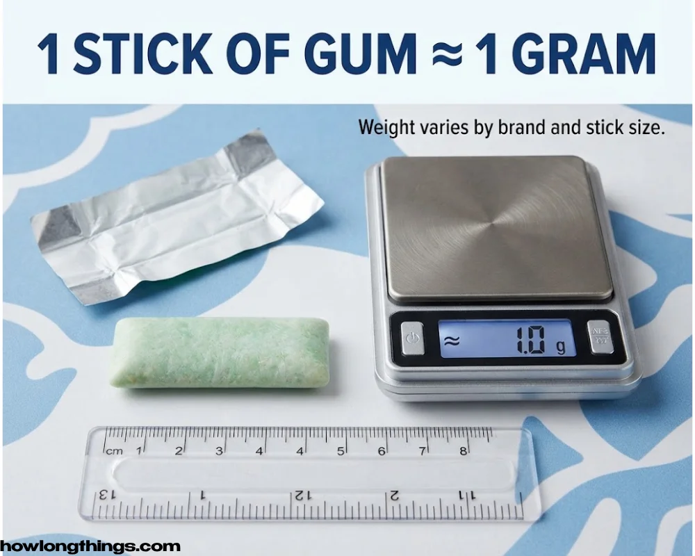 A 1 gram Stick of Chewing Gum 
