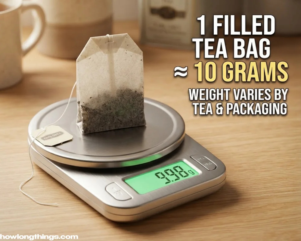A Tea Bag of 10 grams weight 