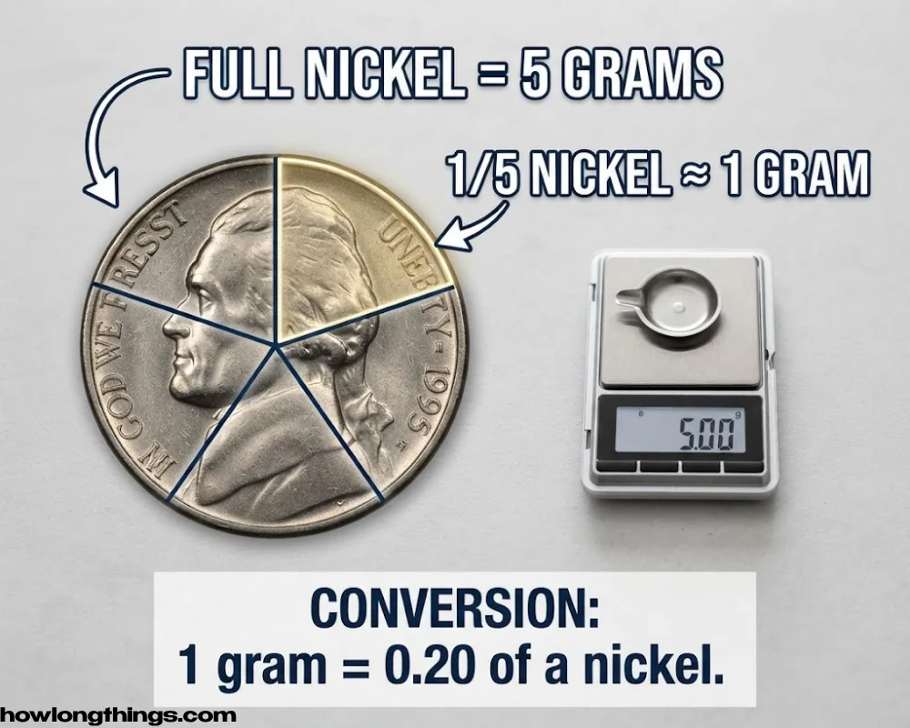A US Nickel of 1 gram (Almost)