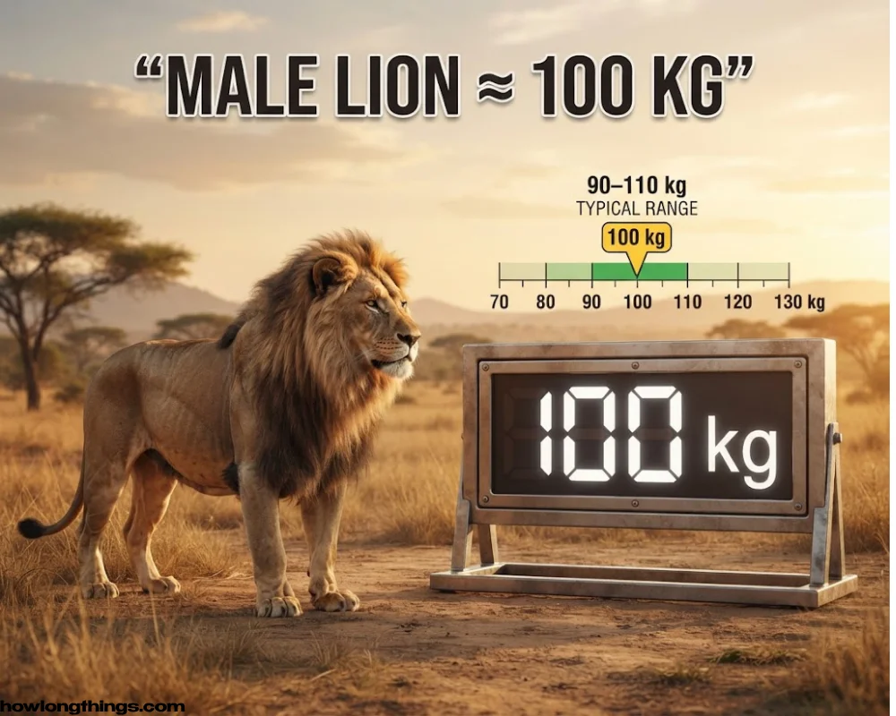 Adult Male Lion around 100 kg weight
