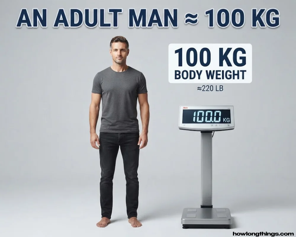 Average Adult Male around 100 kg