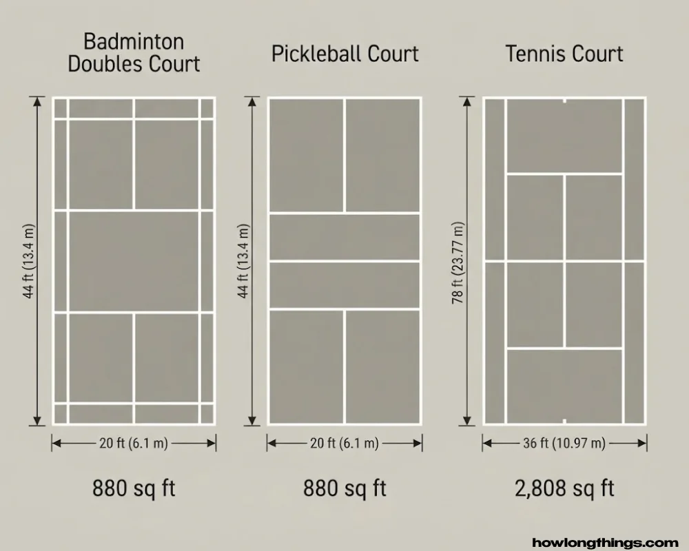 Badminton Court Size vs Other Racket Sports