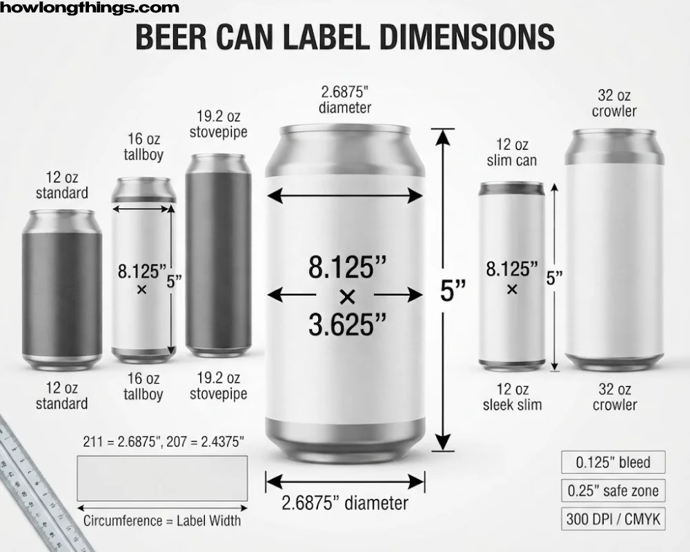 Beer Can Label Dimensions: Width, Height & easy Size Guide (2026)