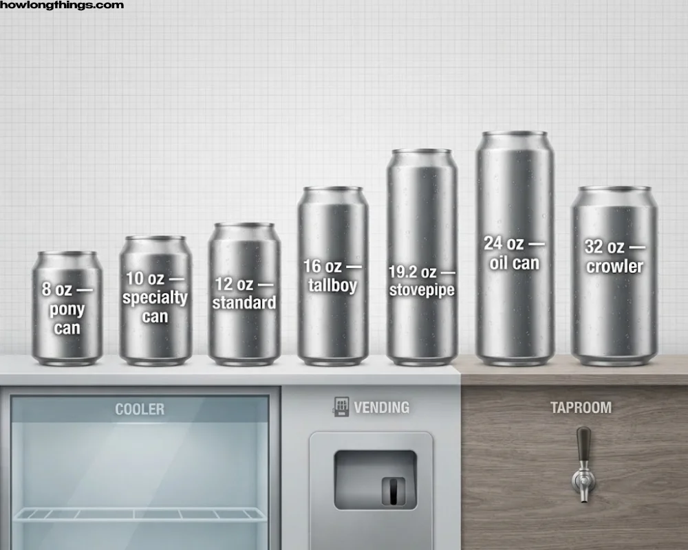 Beer Can Sizes by Volume (8 oz to 32 oz)