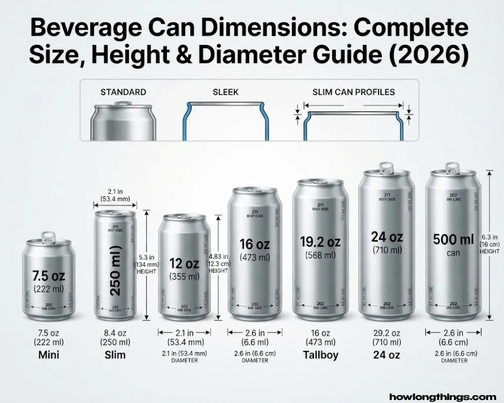 Beverage Can Dimensions: Complete Size, Height & Diameter Guide (2026)