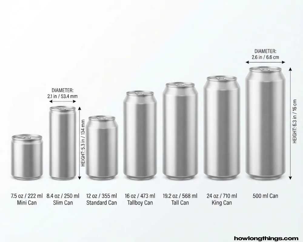 Beverage Can Dimensions by Size (Full Size Chart)