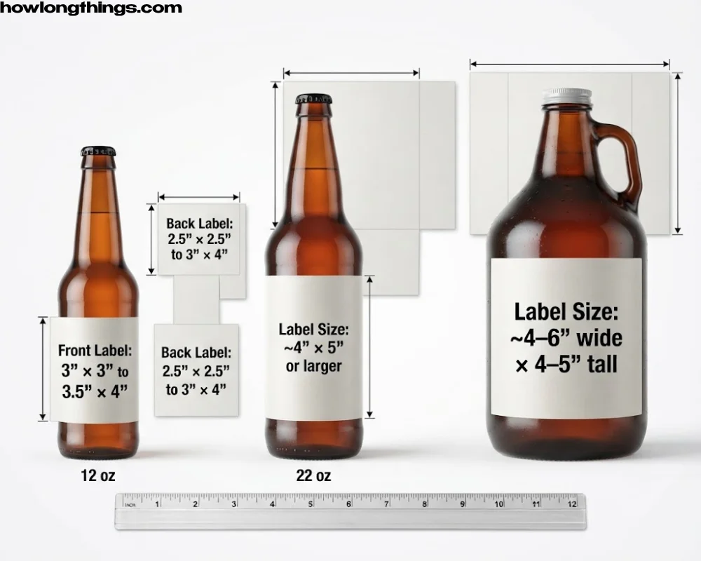 Bottle and Growler Label Sizes