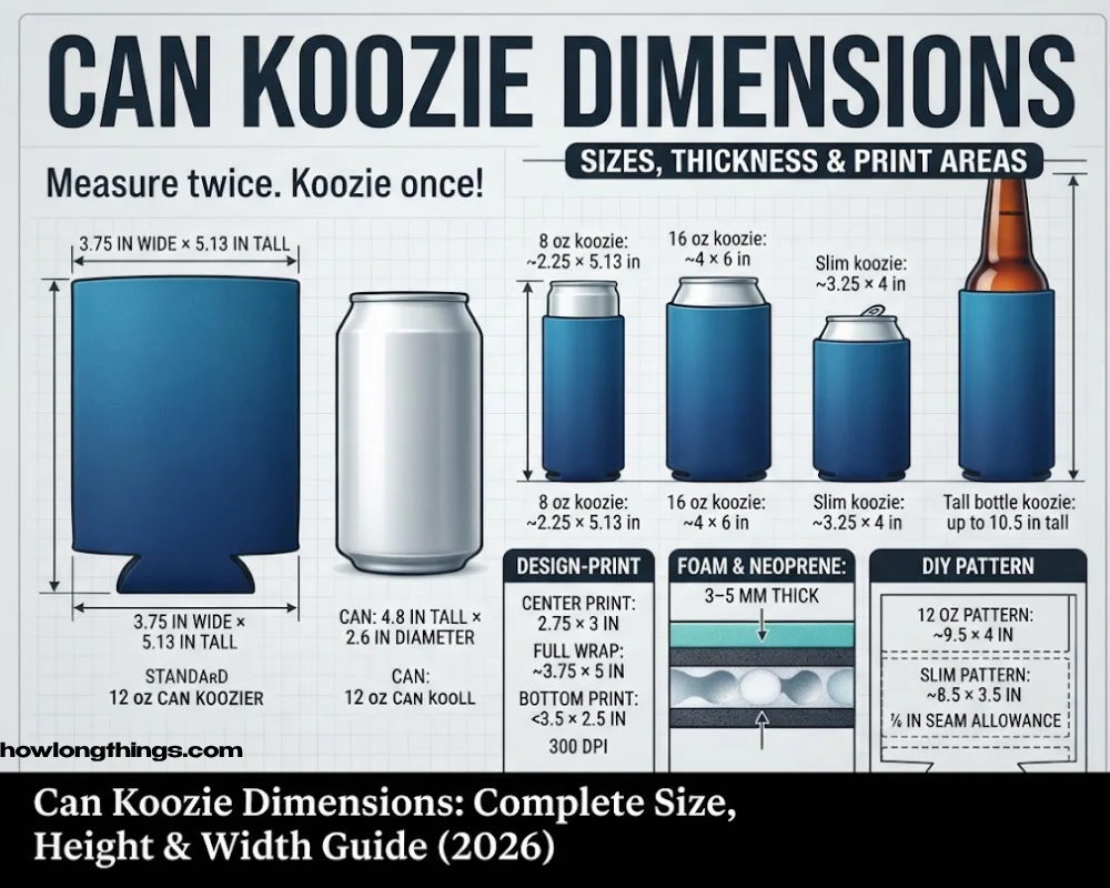 Can Koozie Dimensions: Complete Size, Height & Width Guide (2026)