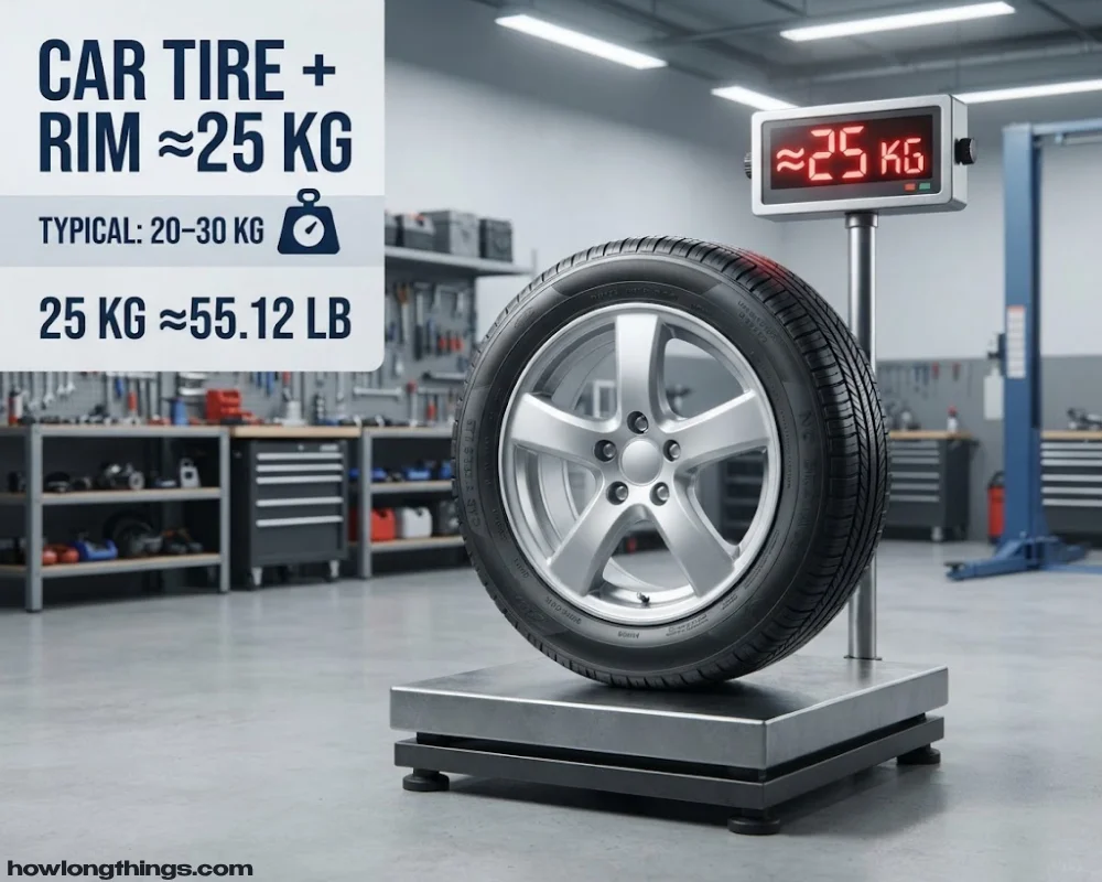 Car Tire With Rim of 25 kg