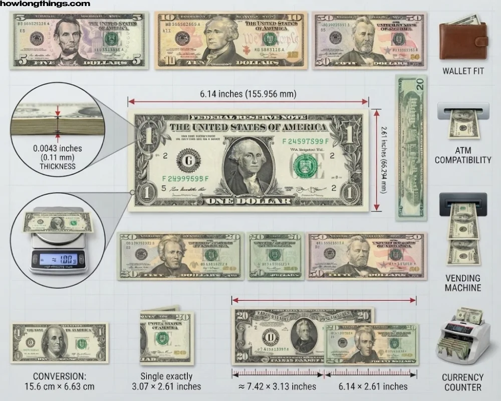 Dollar Bill Dimensions: Complete Size, Width & Length Guide(2026)