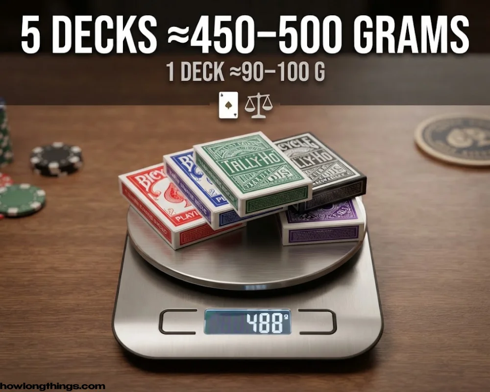 Five Decks of Playing Cards around 500 grams
