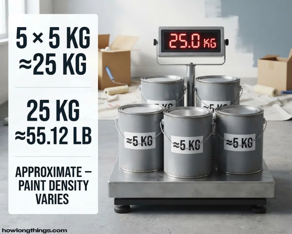Five Gallons of Paint of 25 kg