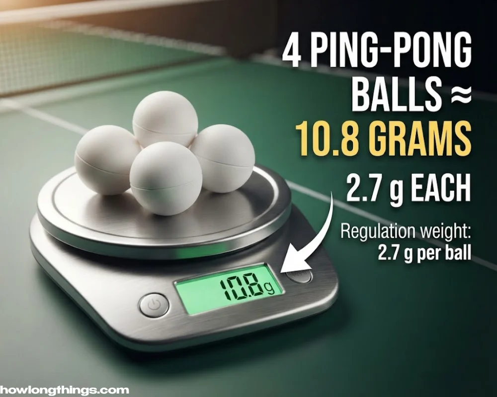 Four Ping-Pong Balls with 10 grams weight