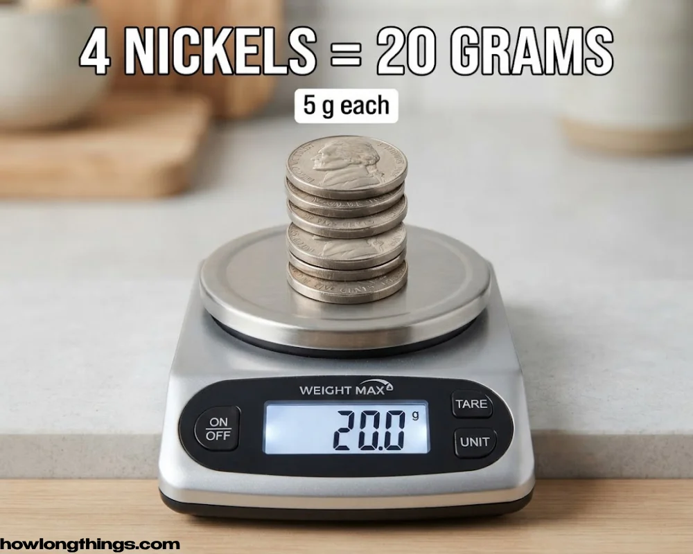 Four US Nickels 20 Grams
