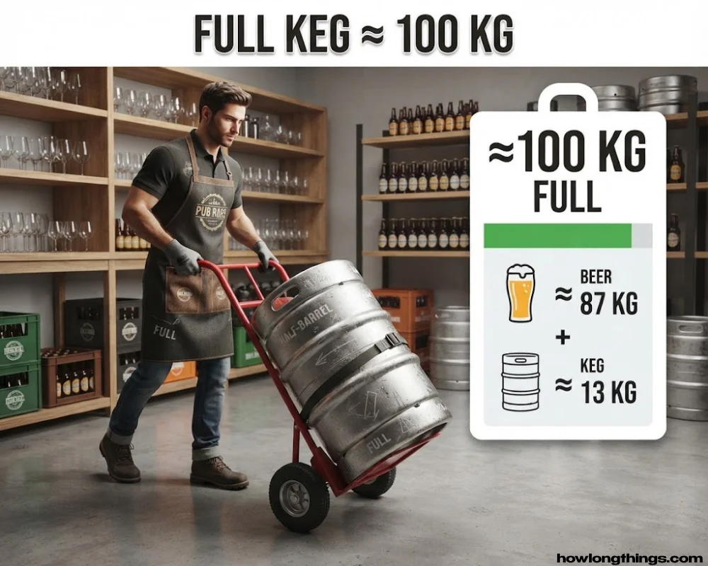 Full Beer Keg of 100 kg heavy