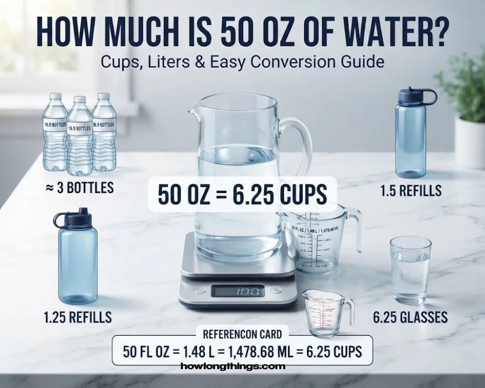How Much Is 50 Oz of Water? Cups, Liters & Easy Conversion Guide