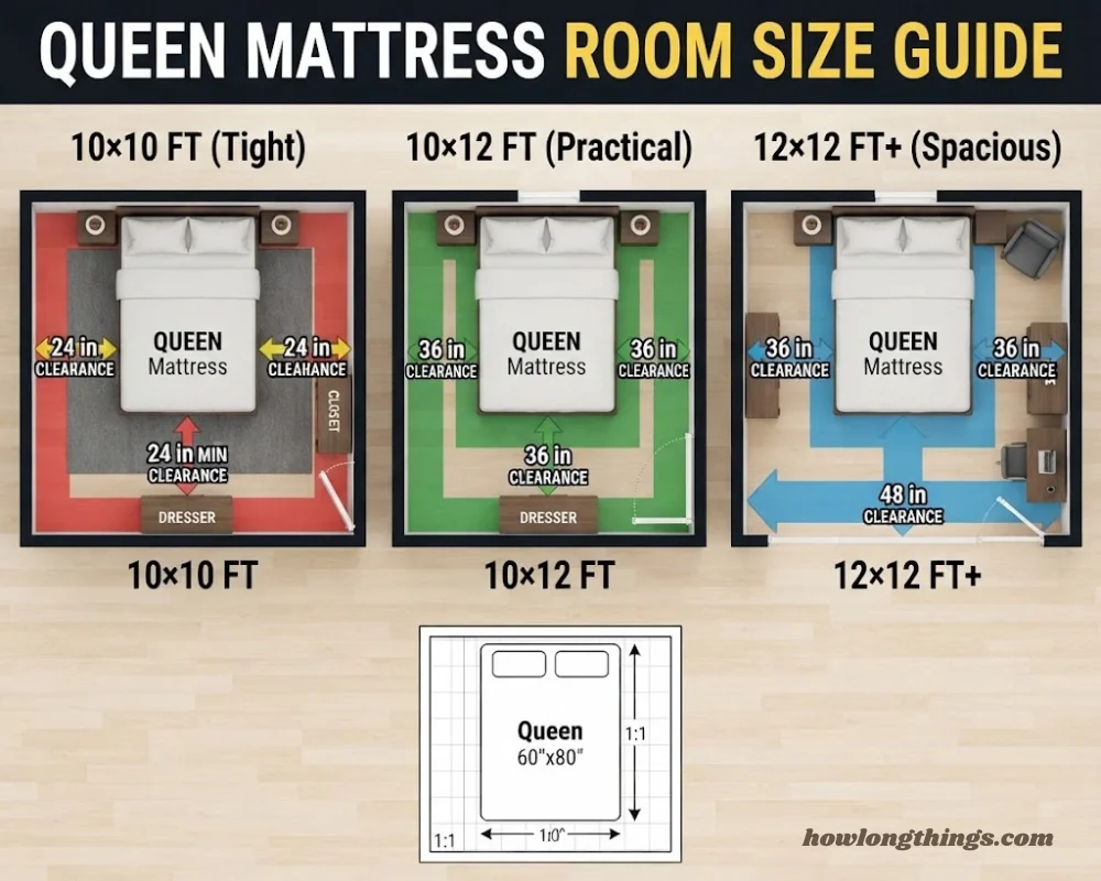 How Much Room Does a Queen Mattress Need?