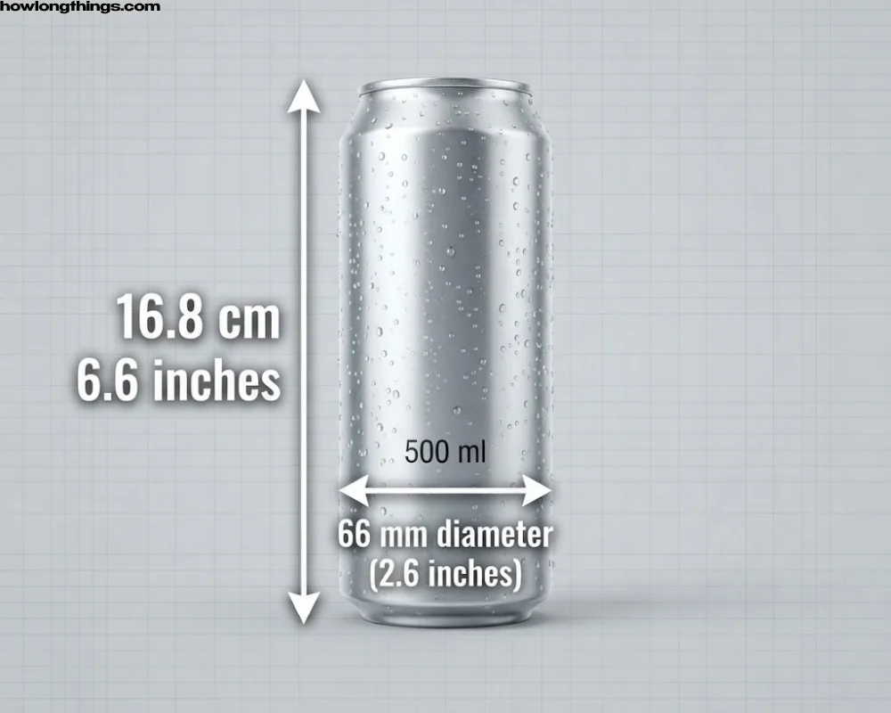 How tall is a 500ml can?